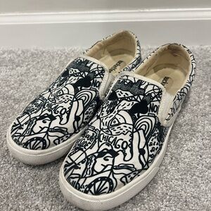 Bucket Feet Chicago Designed Graphic Slip-On Sneakers